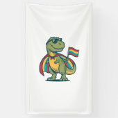 Schattige Pride Dinosaur Vector T-shirt Ontwerp_1 Spandoek (Verticaal)