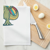 Schattige Pride Dinosaur Vector T-shirt Ontwerp_1 Theedoek (Quarter Fold)