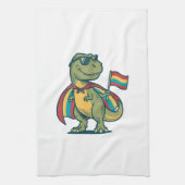 Schattige Pride Dinosaur Vector T-shirt Ontwerp_1 Theedoek (Verticaal)