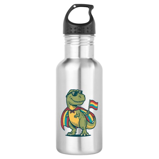 Schattige Pride Dinosaur Vector T-shirt Ontwerp_1 Waterfles (Voorkant)