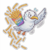 Schattige Pride Frites Zeemeeuw - Grappige LGBTQ+  Sticker (Voorkant)