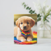 Schattige Pride Puppy Briefkaart (Staand voorkant)
