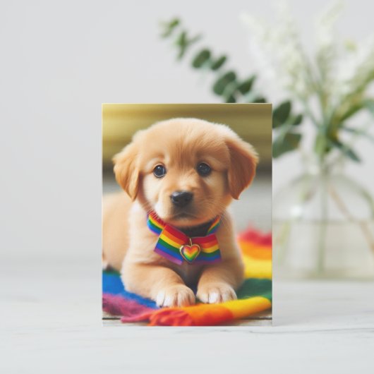 Schattige Pride Puppy Briefkaart (Staand voorkant)