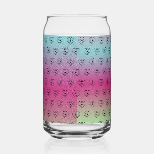 Schattige Pride Rainbow Hearts Pattern Blikvorm Glas (Rechts)