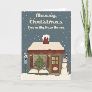 Schattige Prim Home Mijn nieuwe Home Kerst Kaart
