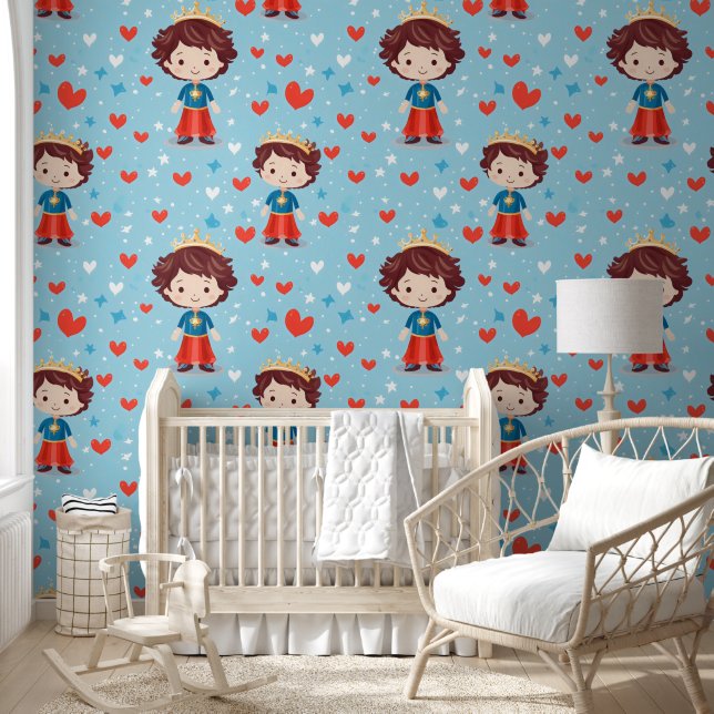 Schattige Prince Pattern Behang (Kinderen)