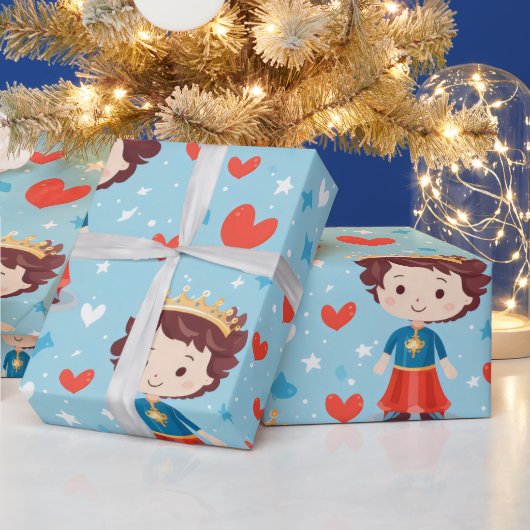 Schattige Prince Pattern Cadeaupapier (Feestdagen)
