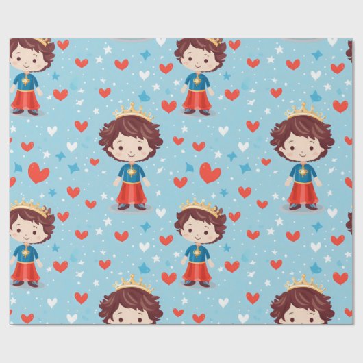 Schattige Prince Pattern Cadeaupapier (Vlak)