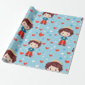 Schattige Prince Pattern Cadeaupapier (Uitgerold)