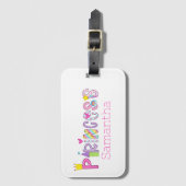 Schattige Princess Alphabet gepersonaliseerd Bagagelabel (Voorkant (verticaal))