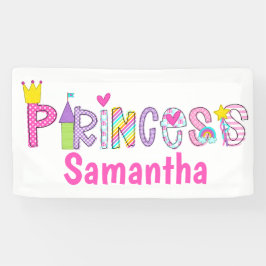 Schattige Princess Alphabet gepersonaliseerd Spandoek