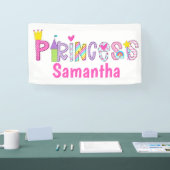 Schattige Princess Alphabet gepersonaliseerd Spandoek (Beurs)