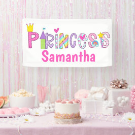 Schattige Princess Alphabet gepersonaliseerd Spandoek