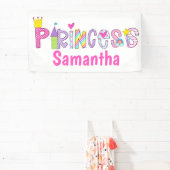 Schattige Princess Alphabet gepersonaliseerd Spandoek (Insitu)