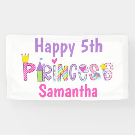 Schattige Princess Alphabet Gepersonaliseerde Verj Spandoek