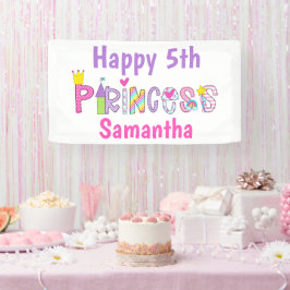 Schattige Princess Alphabet Gepersonaliseerde Verj Spandoek