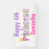 Schattige Princess Alphabet Gepersonaliseerde Verj Spandoek (Verticaal)