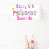 Schattige Princess Alphabet Gepersonaliseerde Verj Spandoek (Insitu)