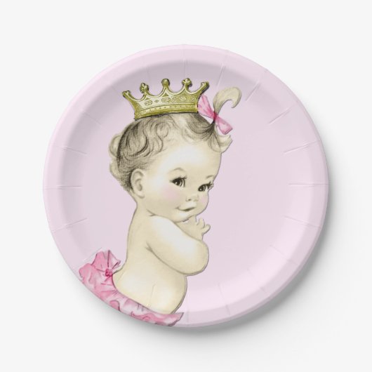 Schattige Princess Baby shower Papieren Bordje (Voorkant)