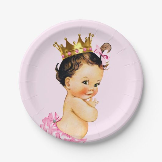Schattige Princess Baby shower Papieren Bordje (Voorkant)