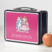 Schattige Princess & Eenhoorn Helder Roze Wit (In situ)