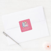 Schattige Princess & Eenhoorn Roze Kinder Labels (Envelop)