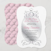 Schattige Princess is op weg naar Baby shower Pink Kaart (Voorkant / Achterkant)