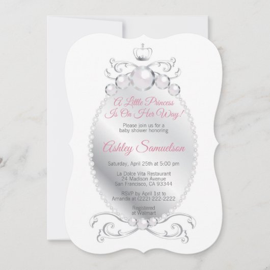 Schattige Princess is op weg naar Baby shower Pink Kaart (Voorkant)