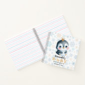 Schattige Princess Penguin Baby shower Gastenboek Notitieboek (Binnen)