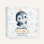 Schattige Princess Penguin Baby shower Gastenboek Notitieboek (Voorkant)