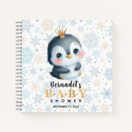 Schattige Princess Penguin Baby shower Gastenboek Notitieboek
