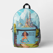 Schattige Princess Voeg naam toe Bedrukte Rugzak (Voorkant)