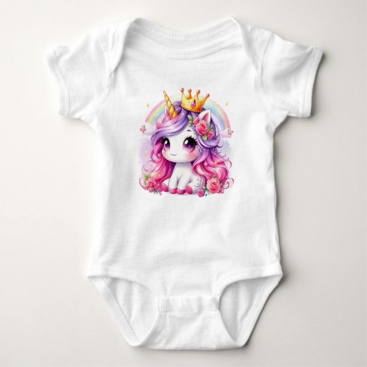 Schattige Prinses Baby Eenhoorn Romper (Voorkant)