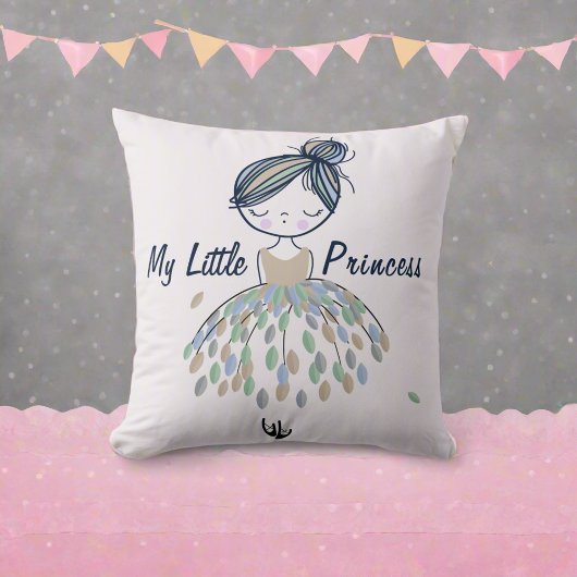 Schattige Prinses Ballerina Dancing Kwekerij Meisj Kussen