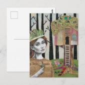 Schattige prinses en een boomhutcollage briefkaart (Voorkant / Achterkant)