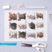 Schattige prinses en prinsessenmuizen met kronen tissuepapier (Craft)