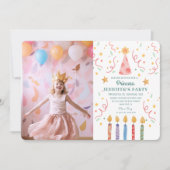 Schattige Prinses Foto Roze Kasteel Verjaardagsfee Kaart (Voorkant)