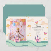 Schattige Prinses Foto Roze Kasteel Verjaardagsfee Kaart (Voorkant / Achterkant)