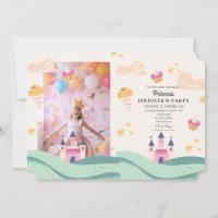 Schattige Prinses Foto Roze Kasteel Verjaardagsfee