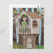 Schattige prinses in een boomhut briefkaart (Voorkant / Achterkant)