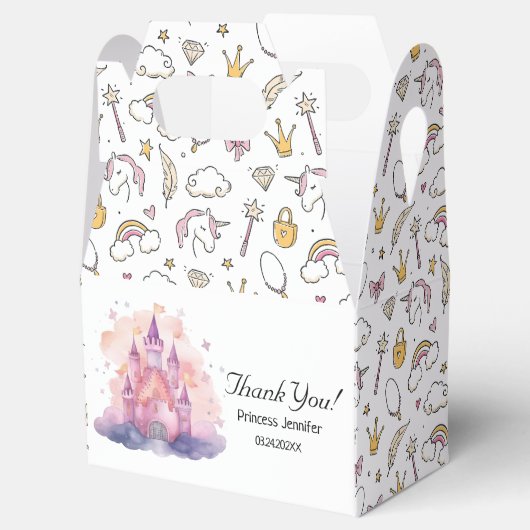Schattige Prinses Kasteel Meisje Verjaardagsfeest Bedankdoosjes (Geopend)