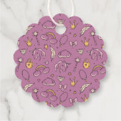 Schattige Prinses Kasteel Meisje Verjaardagsfeest Bedankjes Labels (Achterkant)