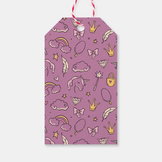 Schattige Prinses Kasteel Meisje Verjaardagsfeest Cadeaulabel (Achterkant)