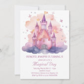 Schattige Prinses Kasteel Meisje Verjaardagsfeest Kaart (Voorkant)