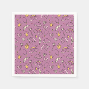 Schattige Prinses Kasteel Meisje Verjaardagsfeest Servet