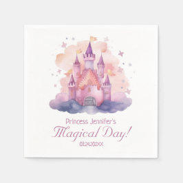 Schattige Prinses Kasteel Meisje Verjaardagsfeest Servet
