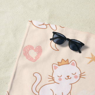 Schattige prinses kat met kroon strandlaken