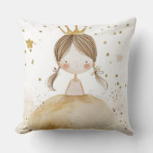 Schattige Prinses Kussen met Gouden Kroon, Sprookj (Voorkant)