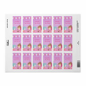 Schattige Prinses Meisje Thee Party Verjaardag Etiket (Full Sheet)