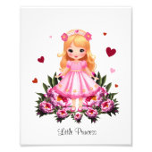Schattige prinses met bloemen foto afdruk (Voorkant)